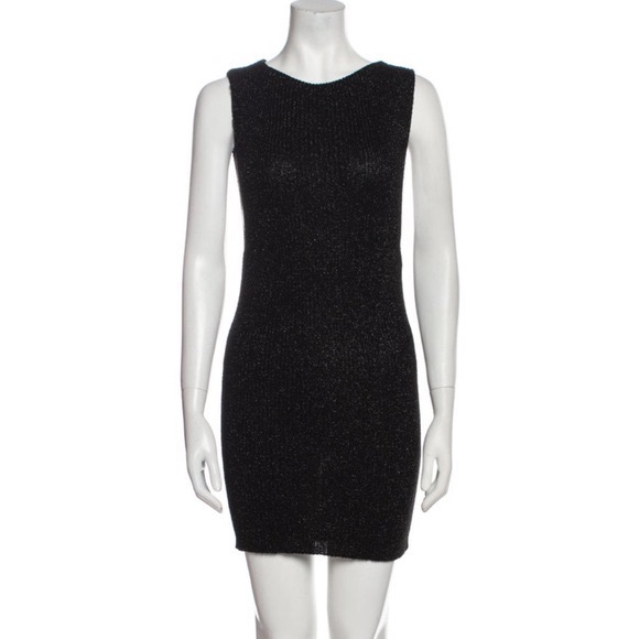 Saint Laurent black knit dress sz Small NWT - Picture 1 of 7